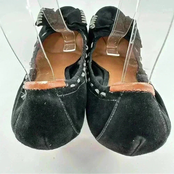 B Makowsky womens heels size 8.5 black suede tan - Picture 6 of 12